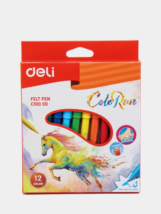 Фломастеры Deli 12 цветов EC10000 - 