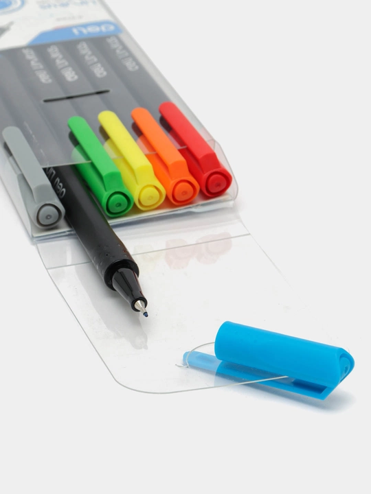 Лайнер ручки Deli 90006 Fine Liner, 6 цветов 
