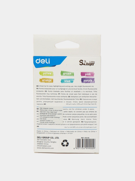 Маркер текстовый Deli EU13-6C, 6 шт