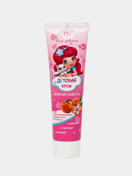 Крем детский Iris Cosmetic, нежная забота, серия для девочек 5+, 100 мл - 