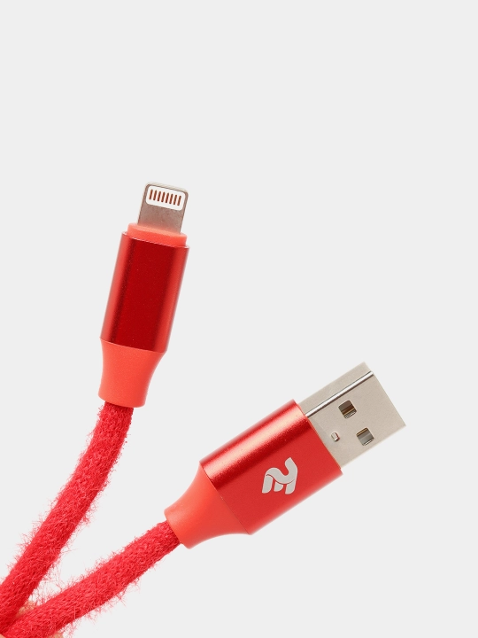 Кабель 2E USB-A - Lightning Fur, 1 м, крассный (2E-CCLAC-RED)