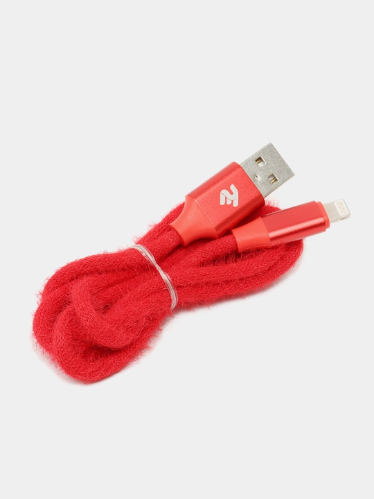 Kabel 2E USB-A - Lightning Fur, 1 m, red (2E-CCLAC-RED) - 