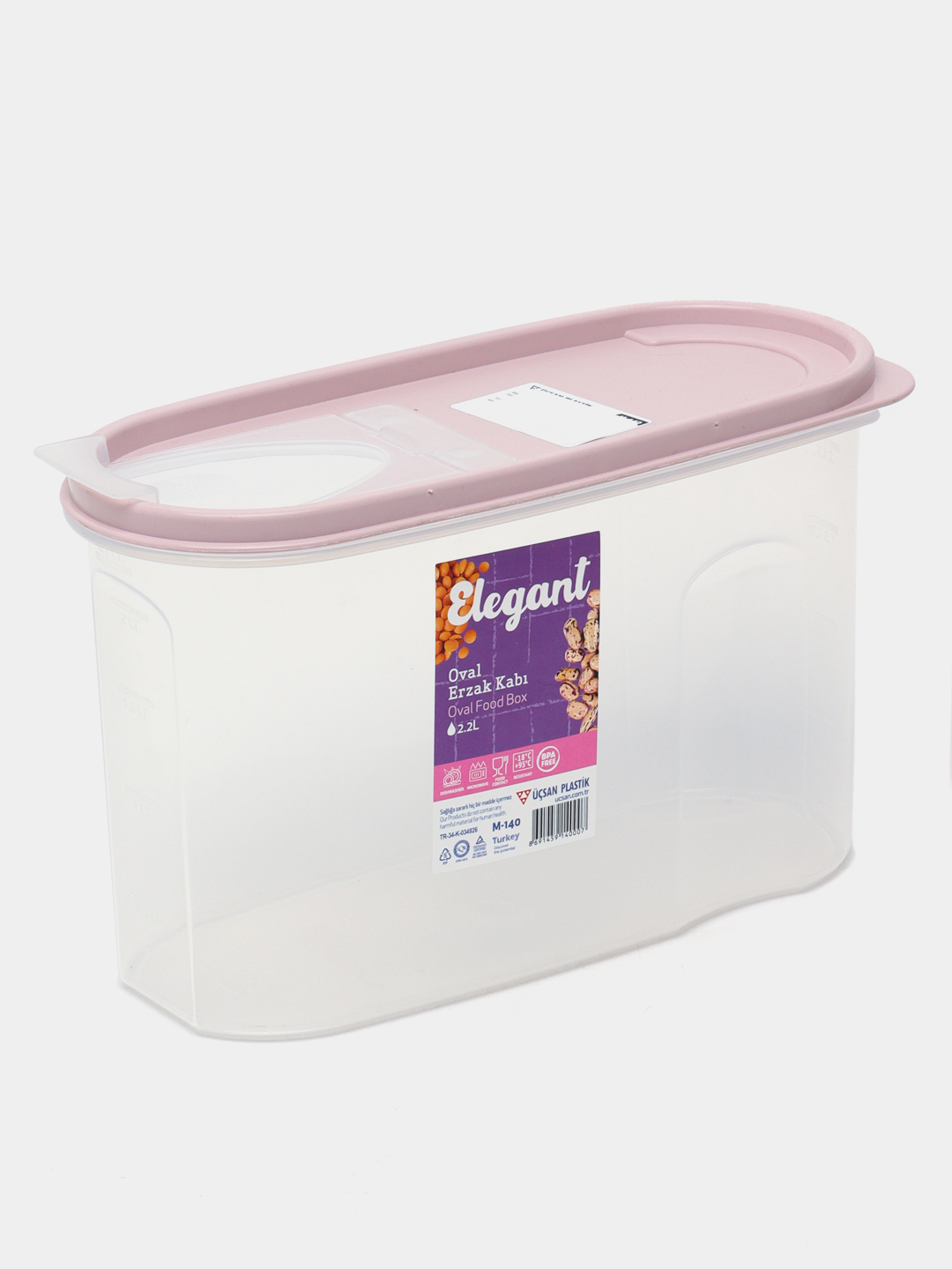Oval konteyner, mahsulotlar uchun (23 x 1 x 14,5 cm) 2,2 l - 