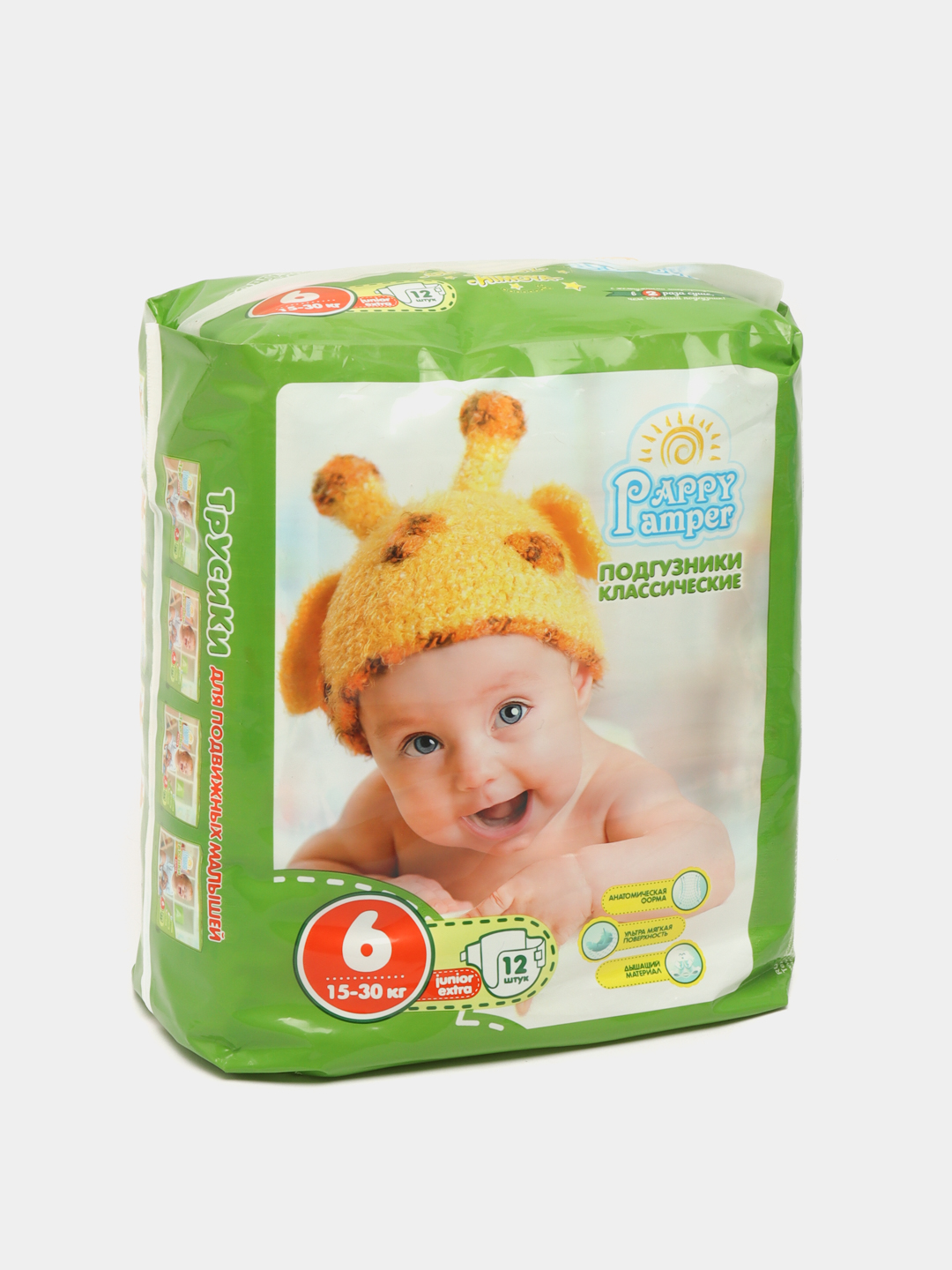 Bolalar tagligi Pappy Pamper, Junior #6, 12 dona - 