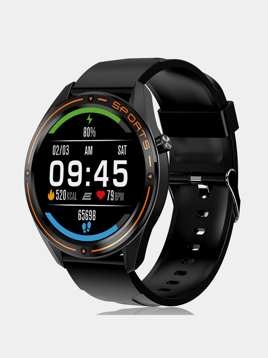 Умные наручные часы 2E Motion GT 2E-CWW20BKOR, 46 мм, черно-оранжевый ...