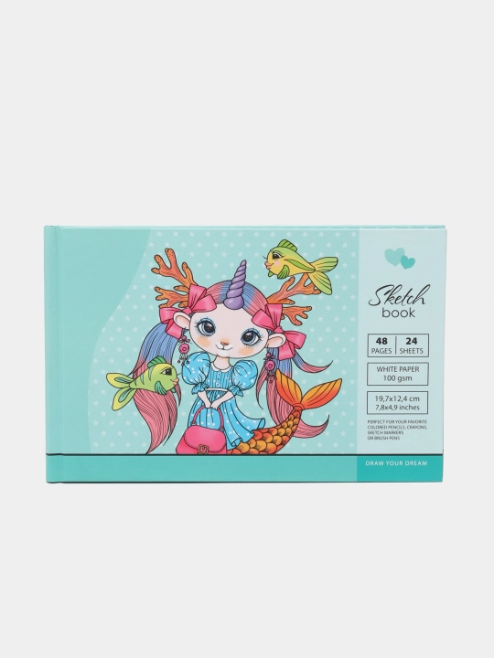 Скетчбук Art Studio of Happiness 21562, матовая ламинация, 7БЦ, 197х124 мм, 24 листа - 