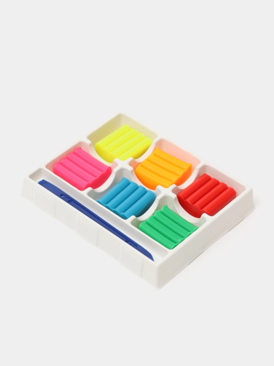 Plastilin Leo LPMCF-0106 "O'yna", mumli, neon ranglar, 72 g, 6 ta rang q0000017774