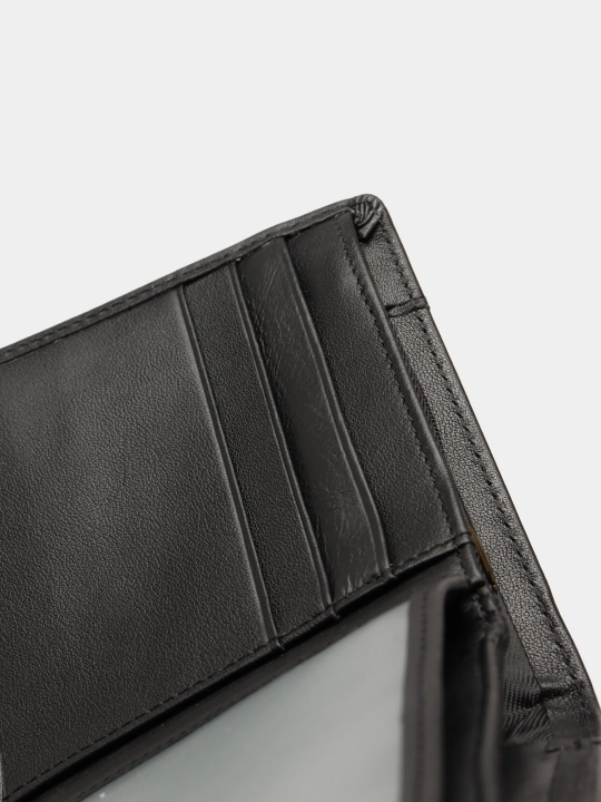 Erkaklar hamyoni Genuine Leather Classic Black