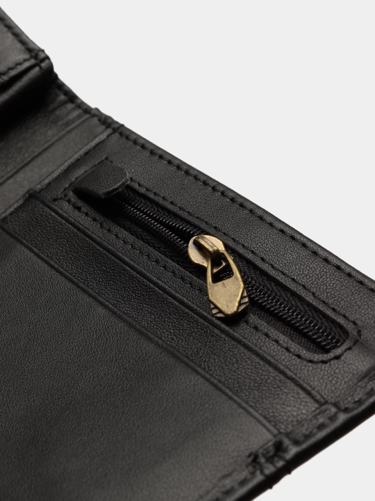 Erkaklar hamyoni Genuine Leather Classic Black