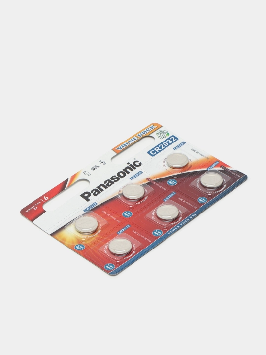 Lityum diskli batareykalar Panasonic CR2032, З V, 6 dona