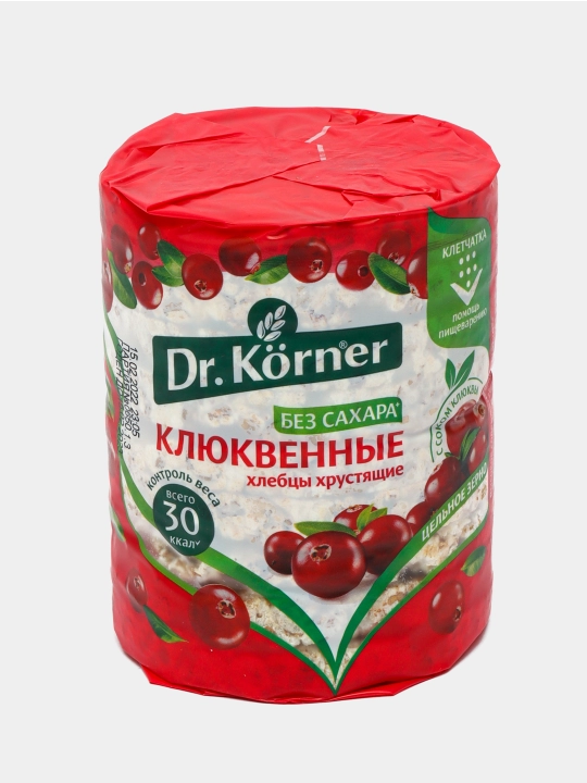 Qarsildoq nonlar Dr.Korner, klyukva, shakarsiz, 100 g - 