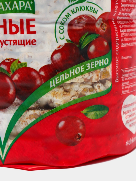 Qarsildoq nonlar Dr.Korner, klyukva, shakarsiz, 100 g