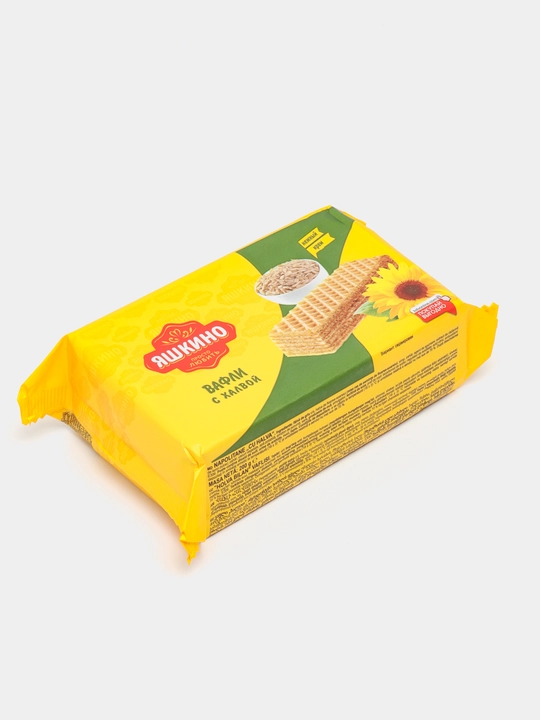 Вафли Яшкино, хрустящие с халвой, 200 г