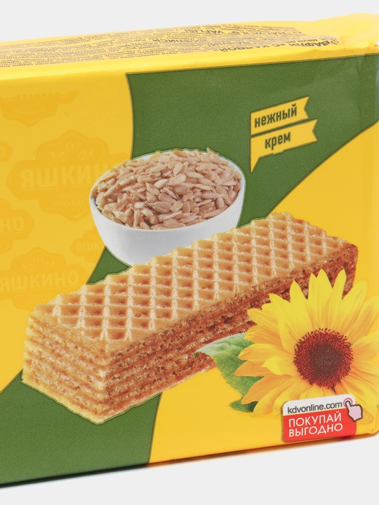 Вафли Яшкино, хрустящие с халвой, 200 г