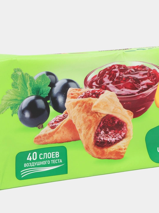 Слоенное печенье Puffitto, с чёрной смородиной, 125 г