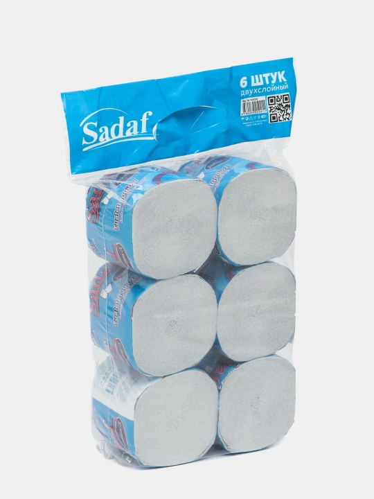 Hojatxona qog'ozi Sadaf 2 qatlam, 6 dona - 