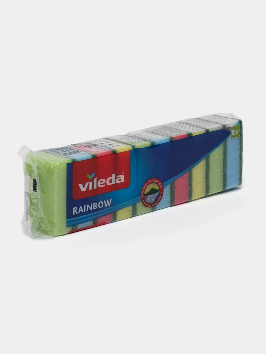 Губка для мытья посуды Vileda Rainbow, 10 шт