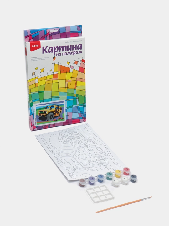 Bolalar uchun raqam bo'yicha bo'yash Lori Rkn-025 "Jangovar mashina"
