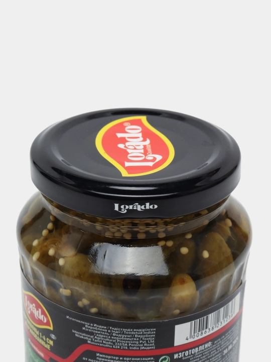 Marinadlangan kornishonlar Lorado, 370 ml