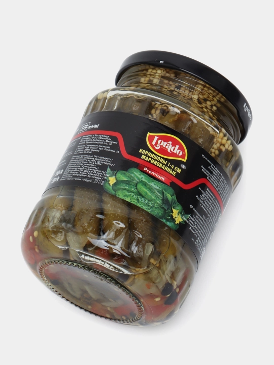 Marinadlangan kornishonlar Lorado, 370 ml