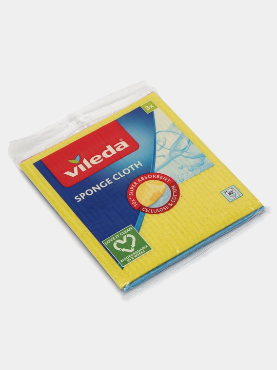 Салфетки для уборки Vileda, 3 шт, влаговпитывающие, многоразовые, для кухни, для ванной