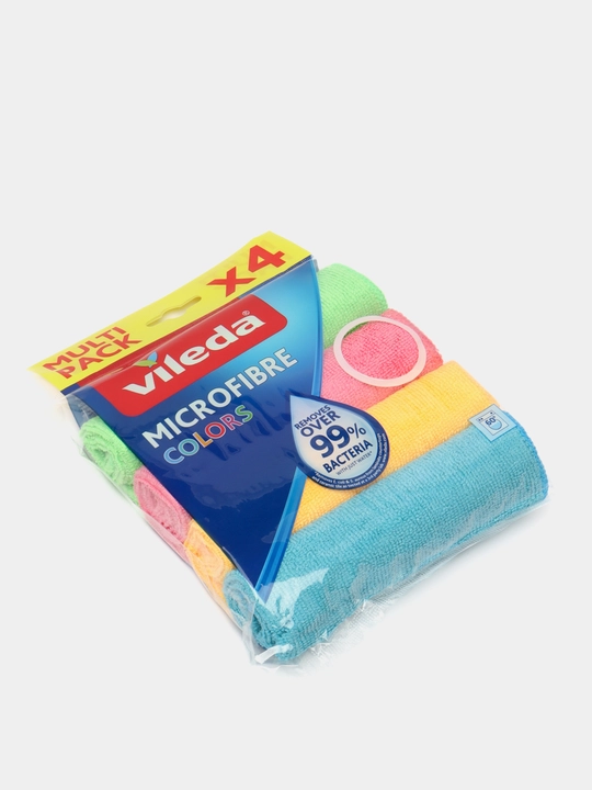 Набор салфеток Vileda Microfibre Colors, 4 шт, из микрофибры, для уборки