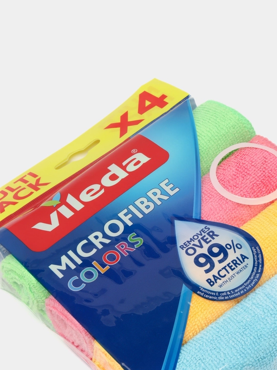 Набор салфеток Vileda Microfibre Colors, 4 шт, из микрофибры, для уборки