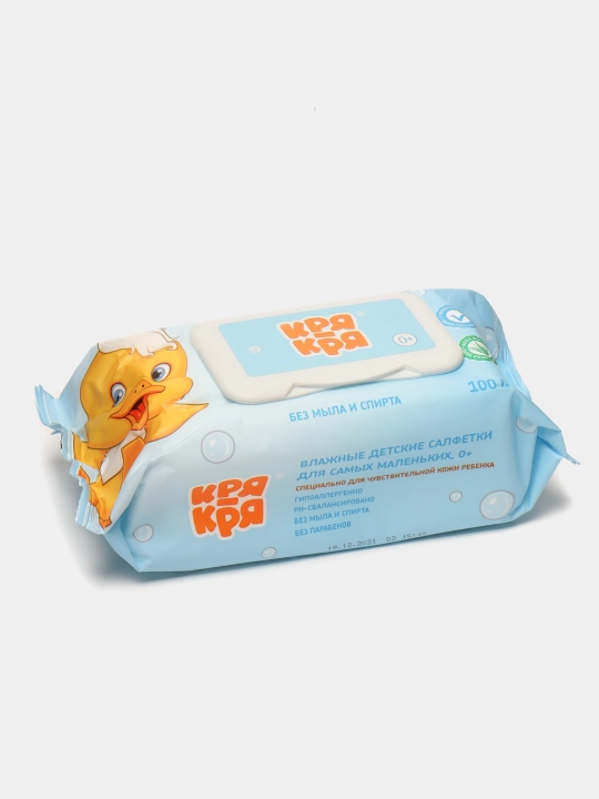 Nam salfetkalar Krya-Krya, bolalar uchun, aloe vera, 100 dona
