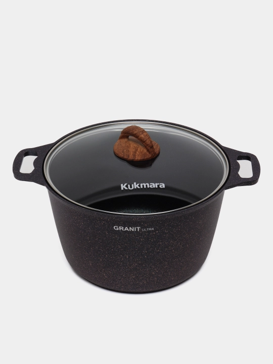 Kukmara Granit Ultra Blue qozon – uslubli va mustahkam, qopqog‘i bilan birga