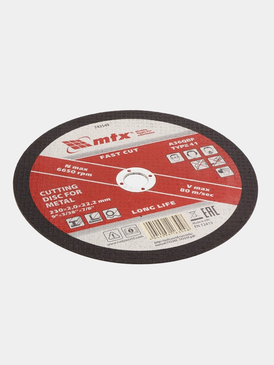 Metall uchun kesish g'ildiragi MTX, 230 х 2.0 х 22.2 mm