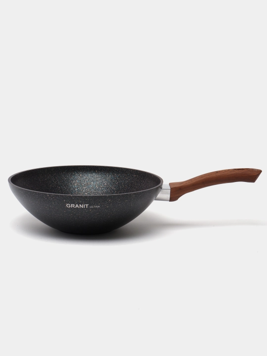 Tova WOK tutqich bilan Kukmara "Granit ultra" Blue, AP liniyasi, 28 * 9.5 sm