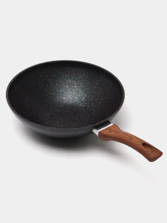 Tova WOK tutqich bilan Kukmara "Granit ultra" Blue, AP liniyasi, 28 * 9.5 sm