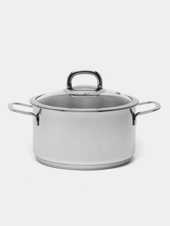 Кастрюля из нержавеющей стали со стеклянной крышкой, линия "Sofia"