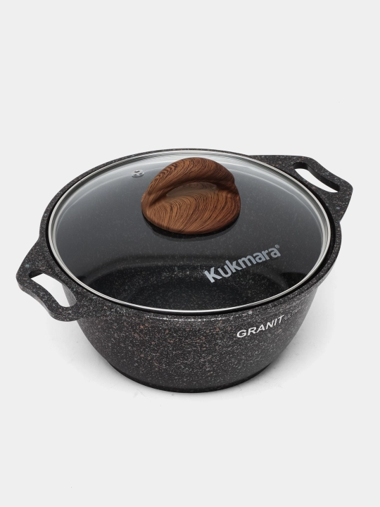 Кастрюля Kukmara Granit Ultra, со стеклянной крышкой