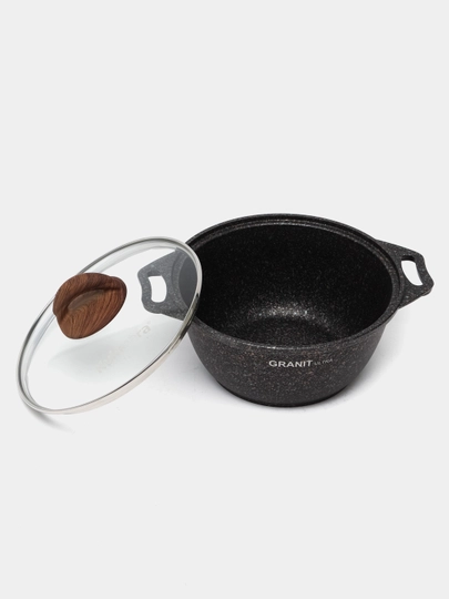 Кастрюля Kukmara Granit Ultra, со стеклянной крышкой