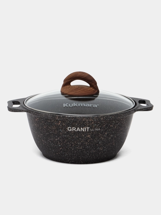 Кастрюля Kukmara Granit Ultra, со стеклянной крышкой
