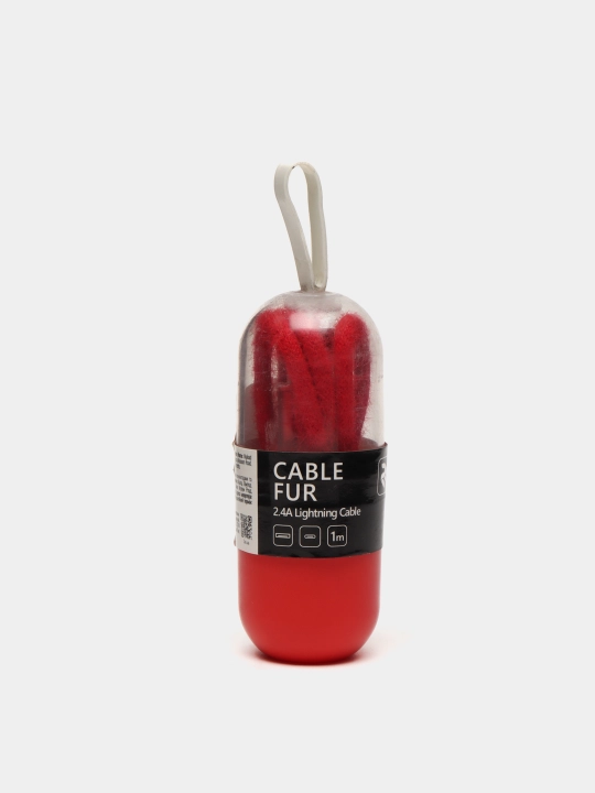 Кабель 2Е Cable Fur USB 2.4 to Lightning Cable Red 1m