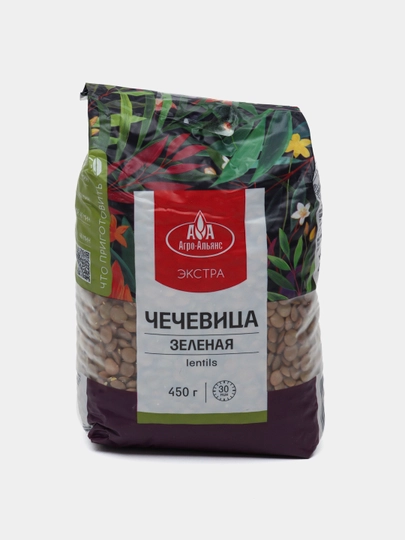 Чечевица зеленая Агро-Альянс Lentils Экстра, 450 г — MUSTARD-P01B07E