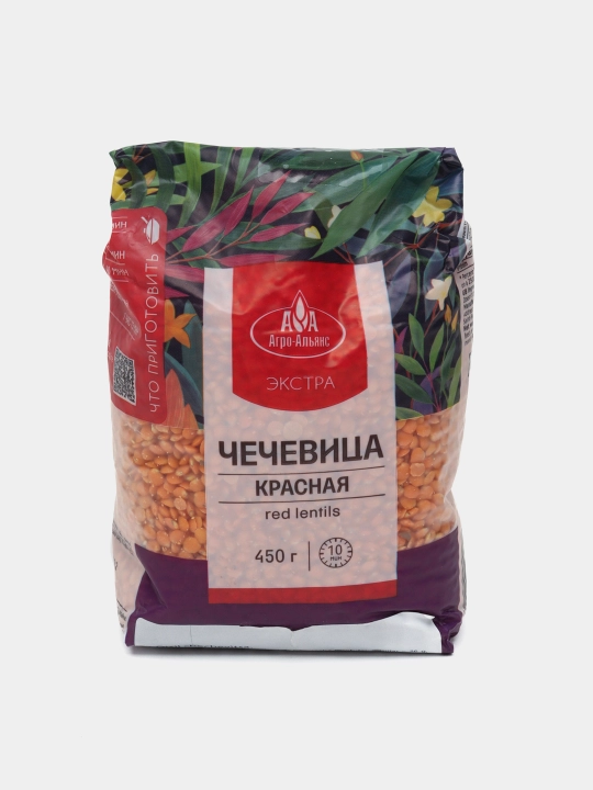 Чечевица красная Агро Альянс, Экстра, 450 г - 
