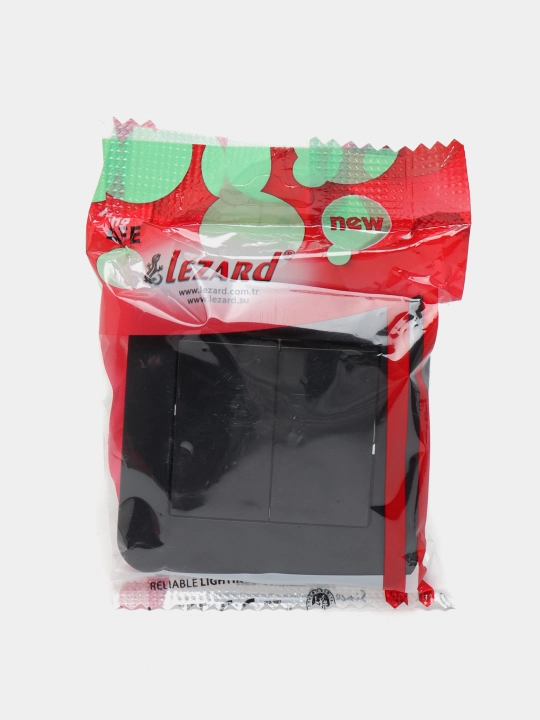 Выключатель двойной Lezard Karina Life 708-4242-101, чёрный бархат