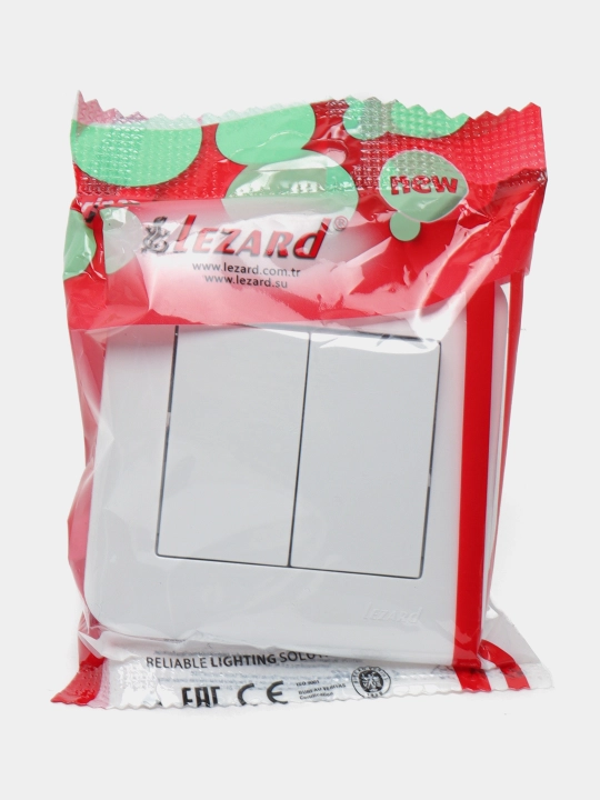 Выключатель Lezard KARINA LIFE двойной белый, 708-0202-101