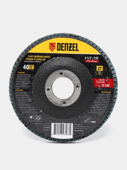 Toretsli doira Denzel, bargli, tsirkonli, Type 27-7" X 7/8", 40 Grit - 