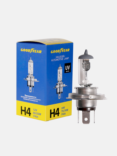 Лампы для автомобиля галогенная Nexia 3, Gentra, Cobalt Goodyear Н4 60/55W — GDYEAR-Y014120