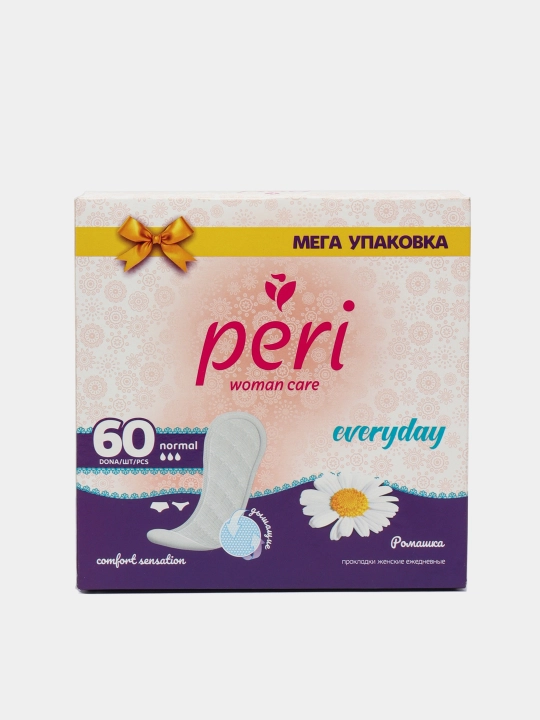 Прокладки ежедневные Peri, 3 капли, 60 шт