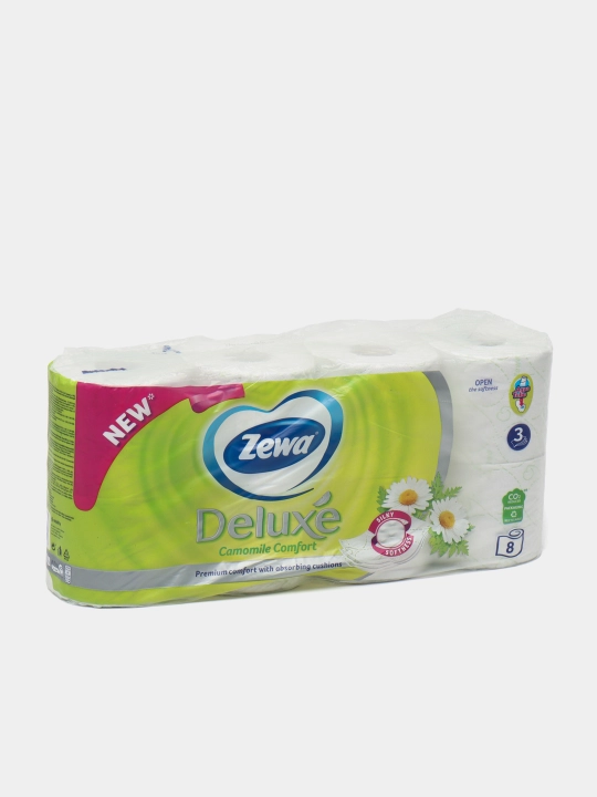 Tualet qog'ozi ZEWA Deluxe 3 qatlamli, 8 rulonli, romashka - 
