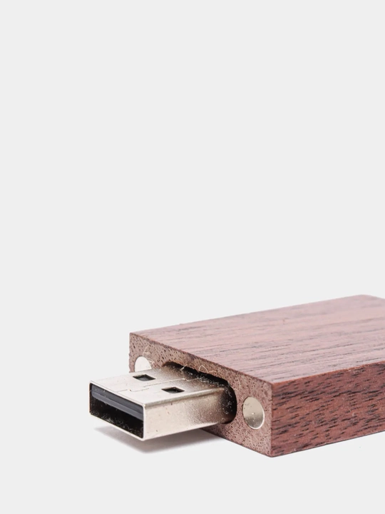 Yog'och korpusli flesh-karta USB 2.0 sovg'a qutisida, 8, 16, 32, 64 GB