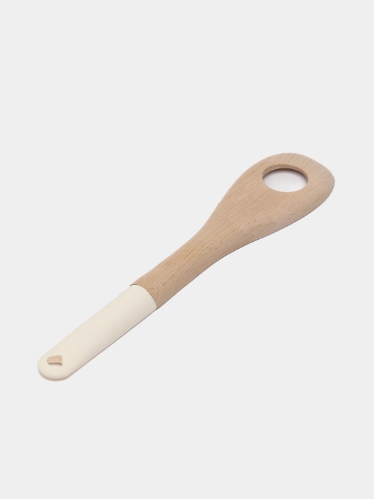 Salat qoshig'i Gipfel 6376 Sharlotta, 30 sm, material bambuk, silikon, tutqich rangi bej
