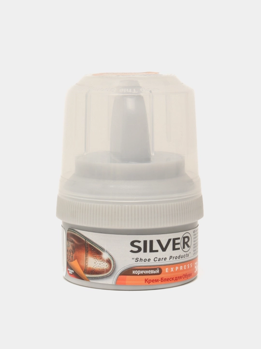Крем блеск для обуви Silver, коричневый