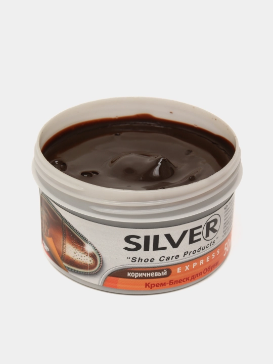 Крем блеск для обуви Silver, коричневый