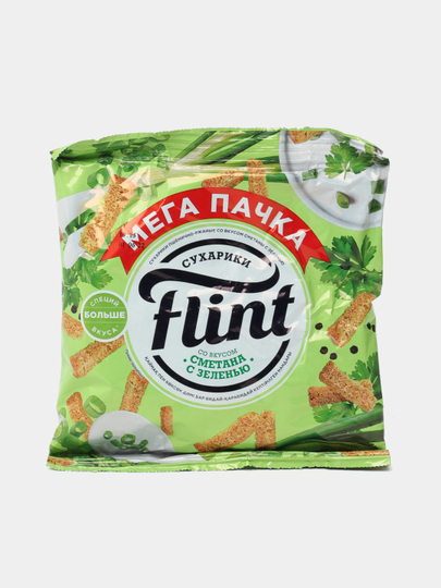 Сухарики Flint Сметана и Зелень, 100 г — BB-P01E08C